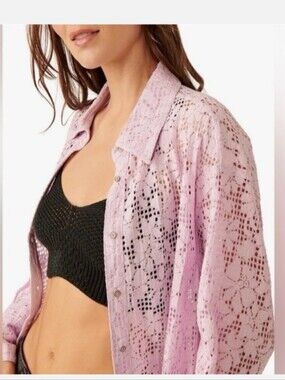 Free People In Your Dreams Lavender Button Down Top